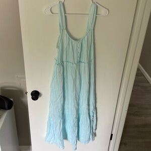 White and blue striped colonial dress some wear shown super flowery